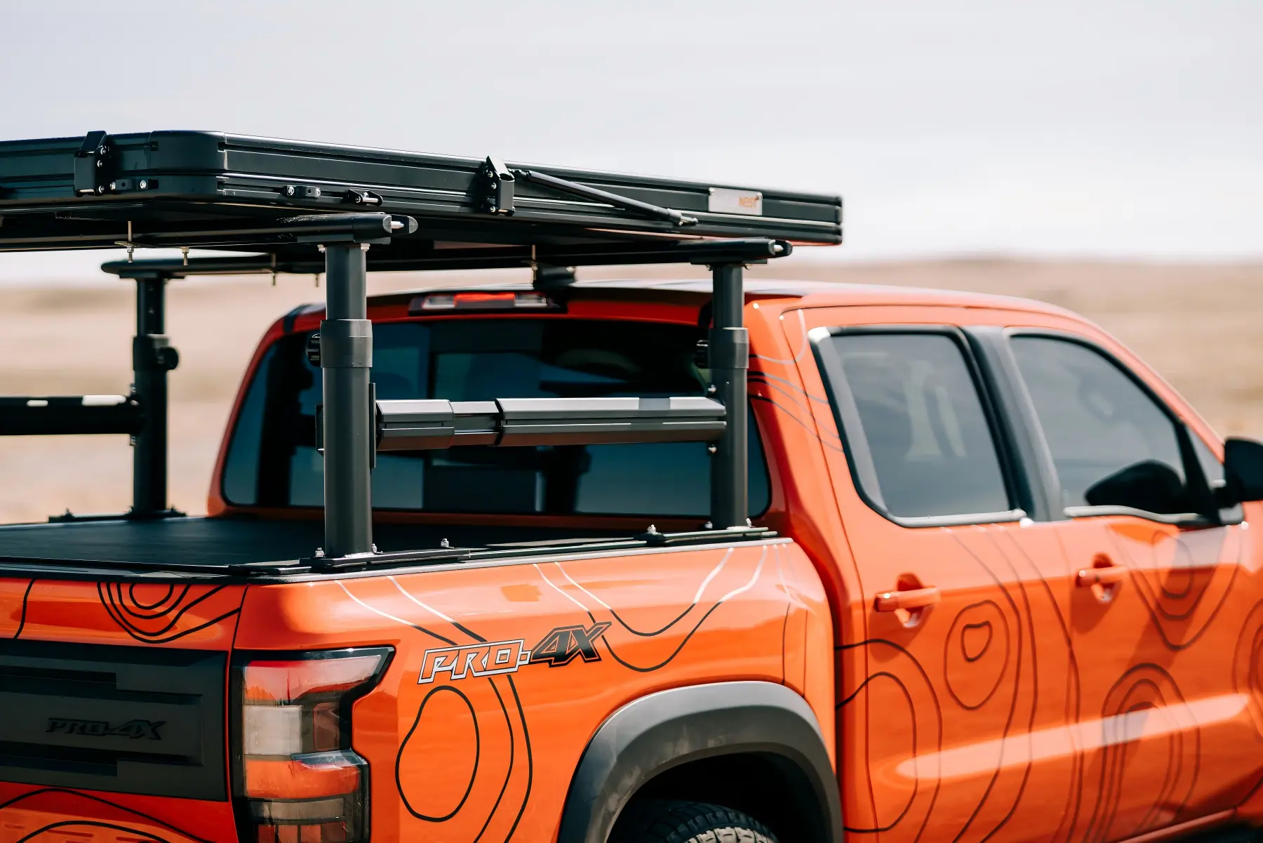 TRUMGETA 800 LBS Adjustable Truck Bed Rack for Mid/Full-Size Pickups (Compatible with T-Slot Tonneau Cover) - BASE