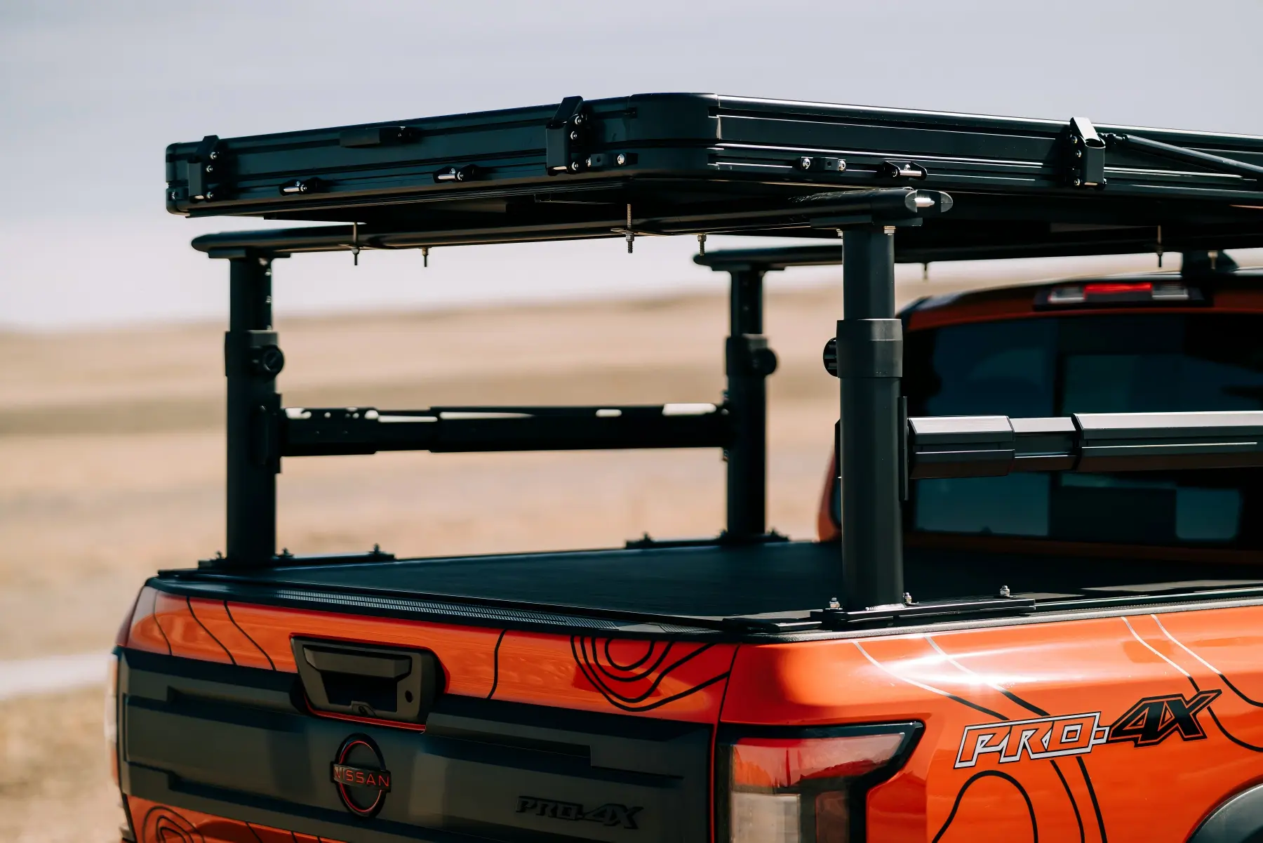TRUMGETA 800 LBS Adjustable Truck Bed Rack for Mid/Full-Size Pickups (Compatible with T-Slot Tonneau Cover) - BASE